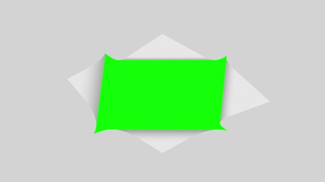 Four Corner White Papper Tear Animation on Green Screen