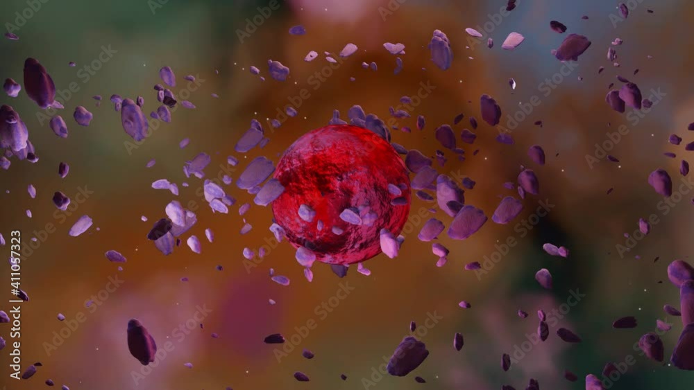 Wall mural animation of red planet in outer space.