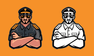 police wearing is glasses vector illustration