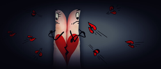 Broken heart, love and Valentines day concept. 3d Illustration