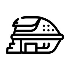 deprivation chamber, floating capsule line icon vector illustration