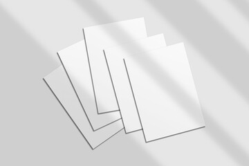 Realistic blank A4 flyer brochure for mockup. Paper or poster illustration. 3D Render.