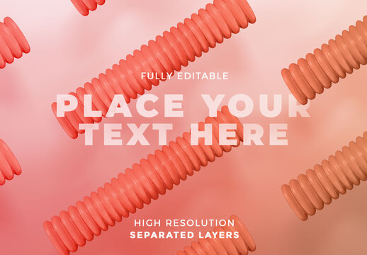 Floating Pastel Orange Ribbed Tube Mockup