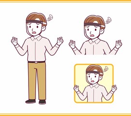 Young man in pink clothes