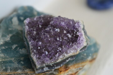 amethyst stone isolated on white background 