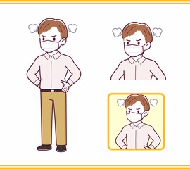 Young man in pink clothes