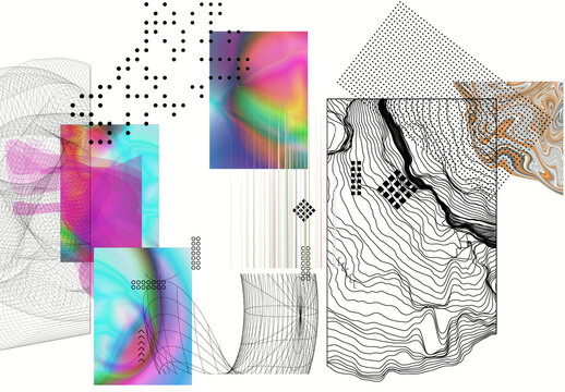 Modern Gothic Design Elements Illustration Set