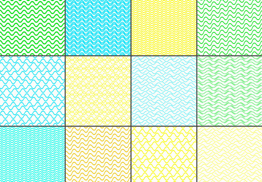 Seamless Bright Geometric Overlay Pattern Set