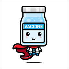 cute vaccine hero vector design