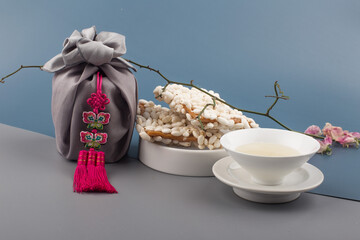 Korean traditional sweets and cookies with rice cake.