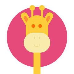 Giraffe face cute character