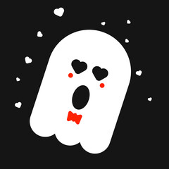 Love ghost cute character