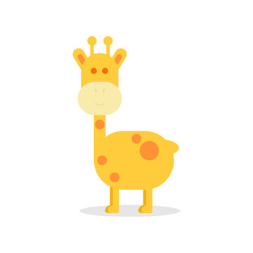 Giraffe with body cute character