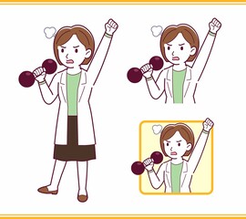 Young woman in a lab coat