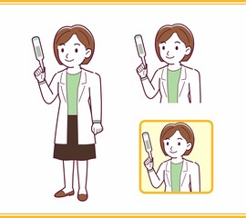 Young woman in a lab coat