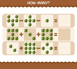 How many cartoon custard apple. Counting game. Educational game for pre shool years kids and toddlers