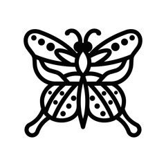 line icon set symbols and types of butterfly animal face emoticon vector illustration