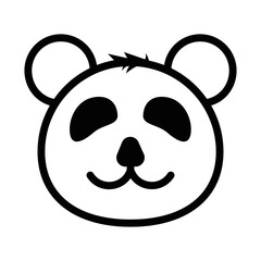 outline icons set animal symbols, panda face vector illustration