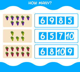 How many cartoon fruits. Counting game. Educational game for pre shool years kids and toddlers