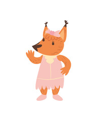 female fox cartoon isolated vector design