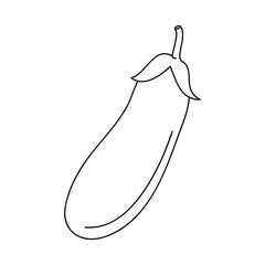 eggplant vegetable icon, line style