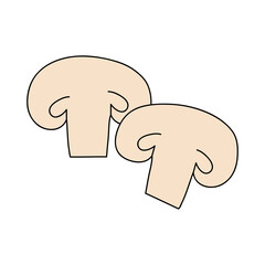 mushroom slices icon, flat style