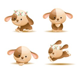 Cute animal character frame vector