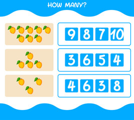 How many cartoon apricot. Counting game. Educational game for pre shool years kids and toddlers