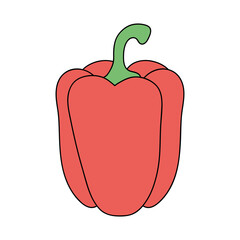 pepper vegetable icon, flat style
