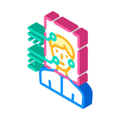 identity identification isometric icon vector illustration color