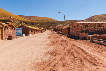 Empty town street in Atacama desert