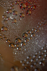 Water drops macro from a plastic bottle modern background high quality prints fifty megapixels