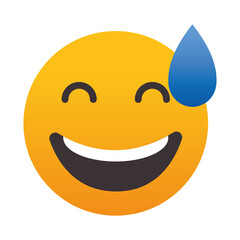 icon of Grinning Face with Sweat, colorful design