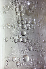 Fototapeta premium Water drops macro from a plastic bottle modern background high quality prints fifty megapixels