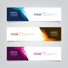 Vector abstract web banner design template. Collection of web banner template. Abstract geometric web design banner template isolated on grey background. Header - landing page Web Design Elements