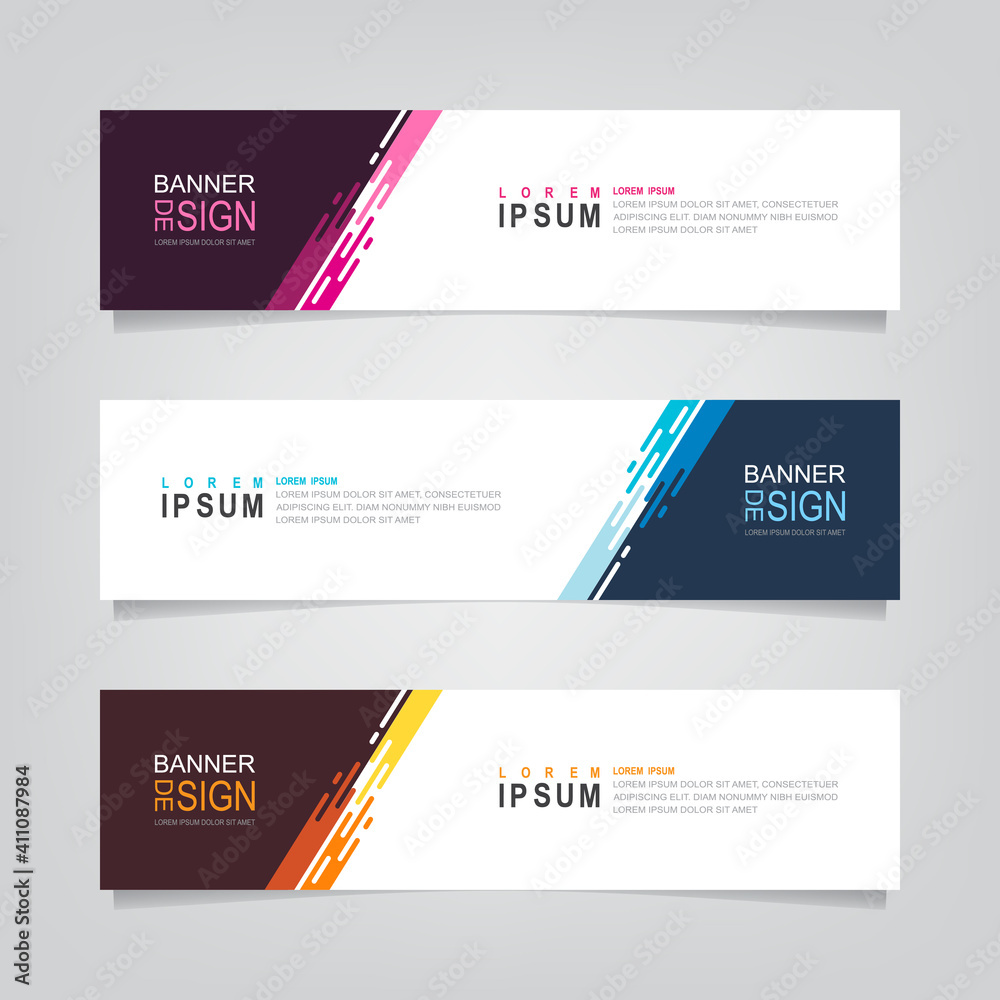 Fototapete vector abstract web banner design template. collection of web banner template. abstract geometric we