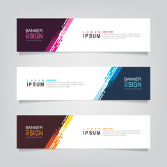 Vector abstract web banner design template. Collection of web banner template. Abstract geometric web design banner template isolated on grey background. Header - landing page Web Design Elements