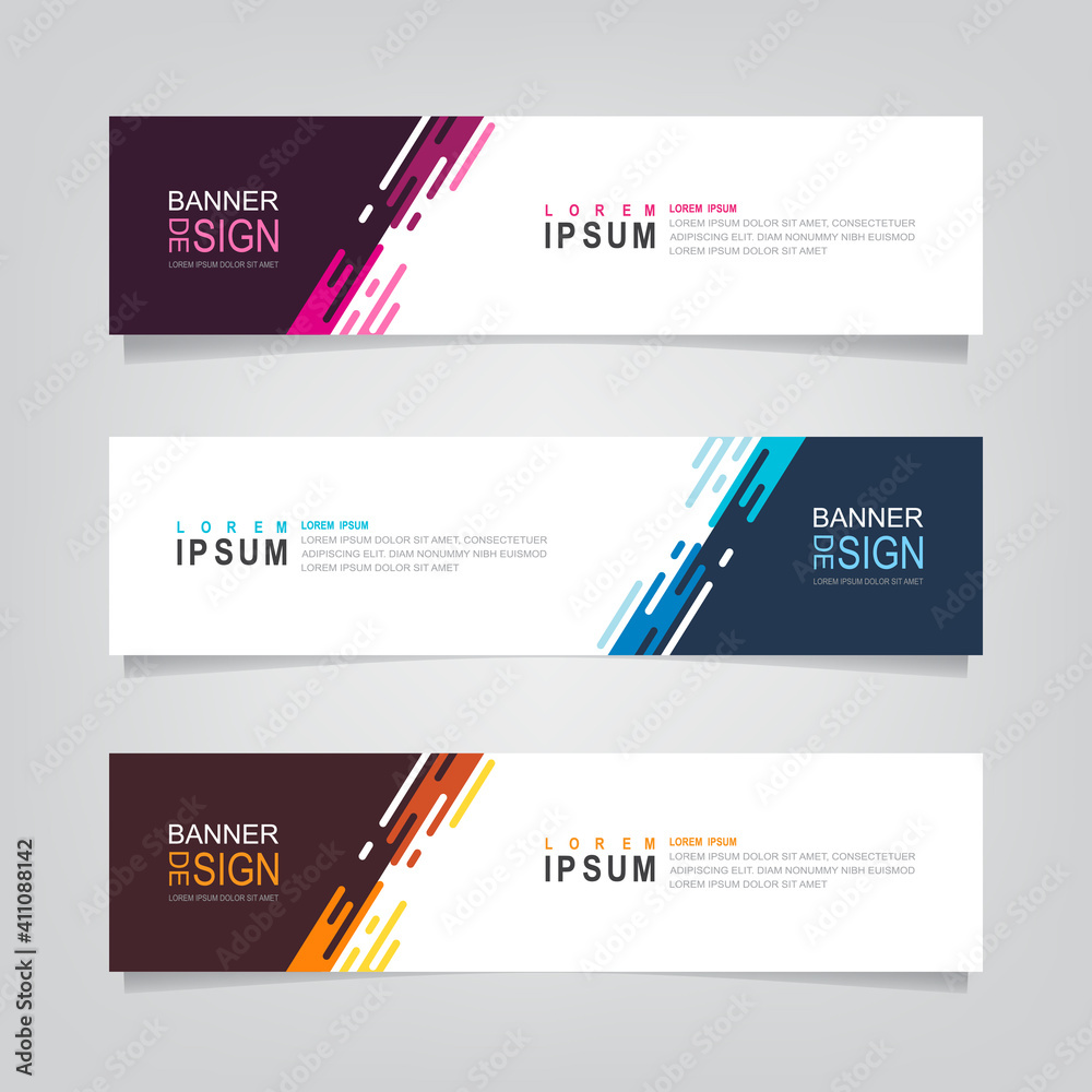 Fototapete vector abstract web banner design template. collection of web banner template. abstract geometric we