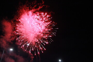 fireworks in the night sky