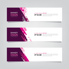 Vector abstract web banner design template. Collection of web banner template. Abstract geometric web design banner template isolated on grey background. Header - landing page Web Design Elements