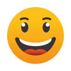 Icon of emoji smiling face, colorful design