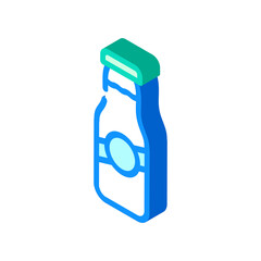 milk bottle isometric icon vector illustration color