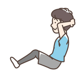 腹筋をする男性