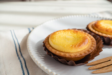 Baked cheese tart for morning breakfast