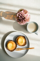 Baked cheese tart for morning breakfast