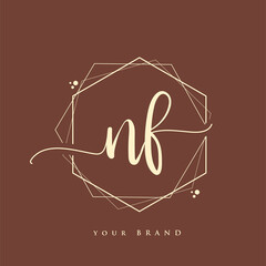 NF Initial handwriting logo. Hand lettering Initials logo branding, Feminine and luxury logo design.