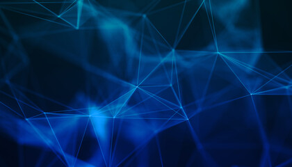 Technology concept background. Concept of Network. Abstract science geometrical background with connecting dots and lines. Big data visualization.