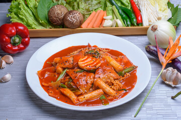 Stirred-rice cake and vegetables with spicy sauce 1, Tuk Bbok Ggi 1