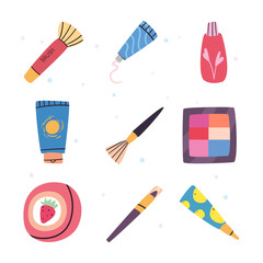 Make up and cosmetic icon collection vector design