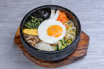 Rice stone bowl with vegetables and meat 2- Bibimbap